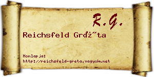 Reichsfeld Gréta névjegykártya